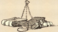 decorative vignette depicting books